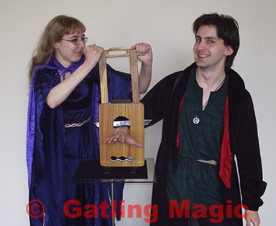 Costro and Eleri with a small guillotine