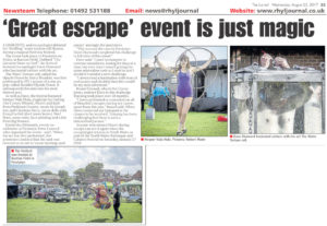 Article from the Rhyl Journal titled "'Great escape' event is just magic"