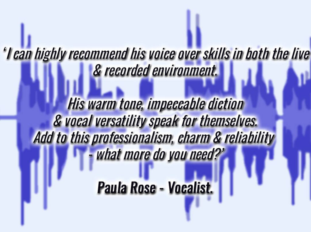 Text of a positive review from Paula Rose, vocalist