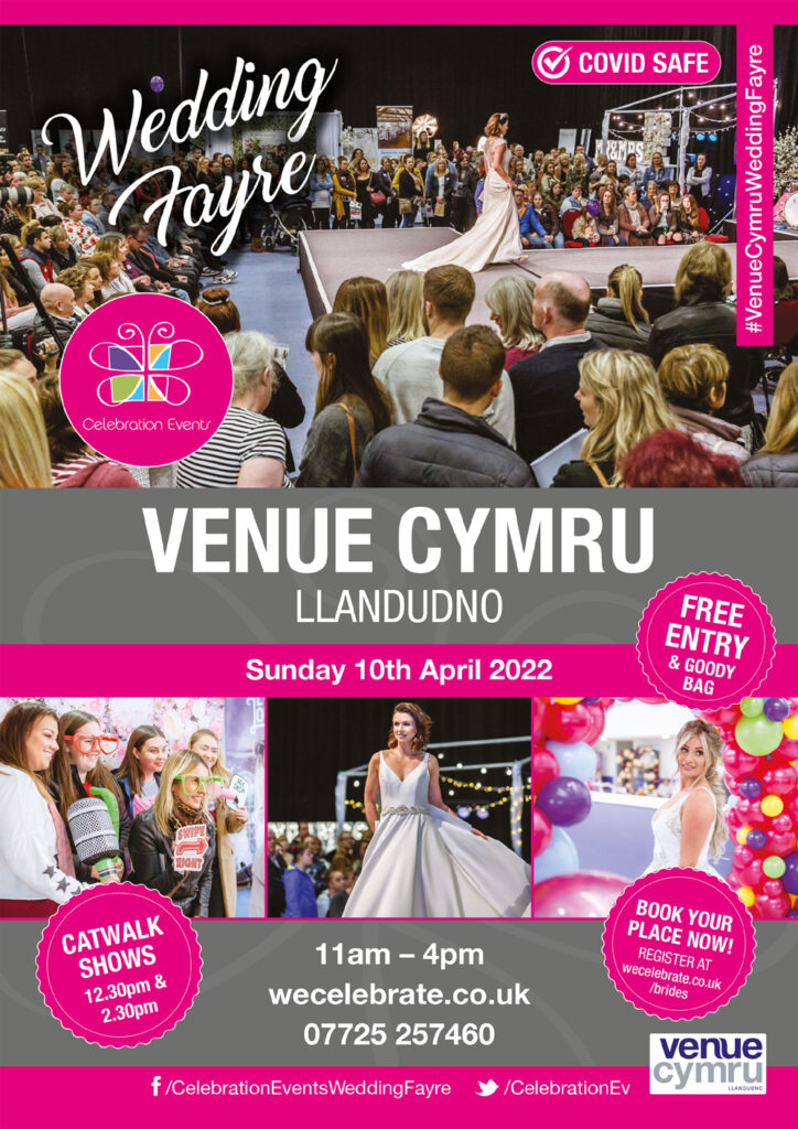 Wedding Fayre - Venue Cymru Llandudno - Sunday 10th April 2022 11am to 4pm