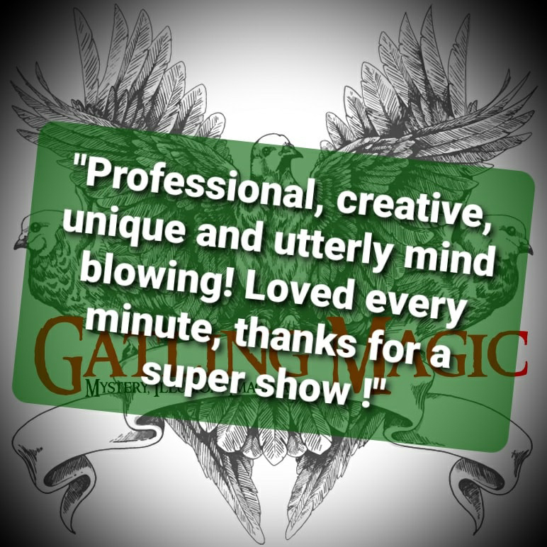 "Professional, creative, unique and utterly mind blowing! Loved every minute, thanks for a super show!"