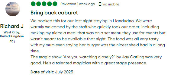 Screenshot of a review from TripAdvisor