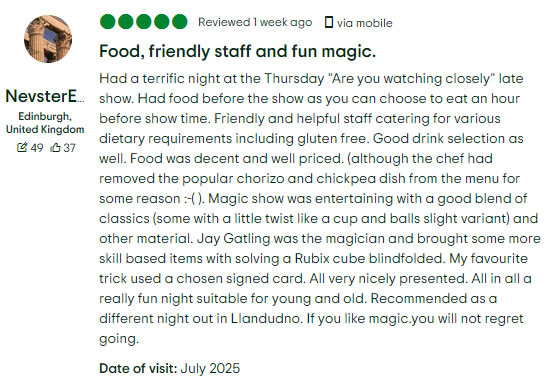 Screenshot of a Tripadvisor review for "Are you watching closely?"