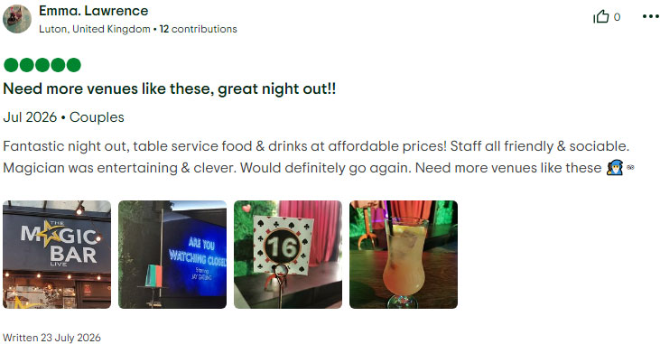 Screenshot of a positive review